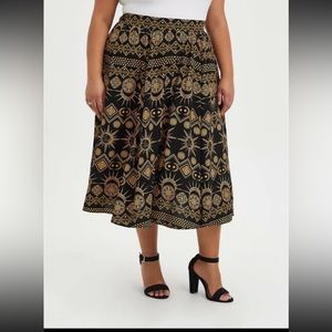 Torrid Challis Celestial Print Skirt